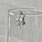 Floreline Belly Button Ring-Belly Button Rings-Silver/Clear CZs-Elara Body Jewelry
