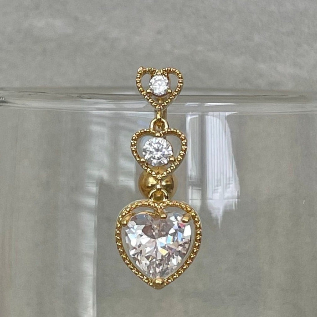 Heart Elise Belly Button Ring-Belly Button Rings-Elara Body Jewelry