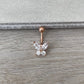 Rose Gold Butterfly Belly Button Ring (14G | 10mm | Surgical Steel)