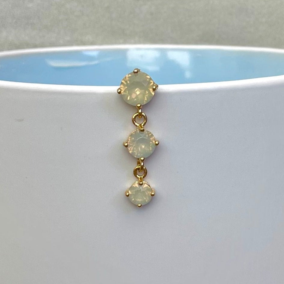 Gold Opal Top Down Belly Button Ring (14G | 10mm | Surgical Steel | Gold, Silver or Rose Gold)