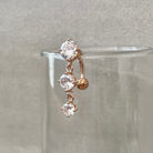 Top Down Rose Gold Belly Button Ring (14G | 10mm | Surgical Steel | Rose Gold, Gold or Silver)