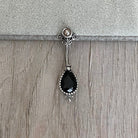 Silver Black Vintage Belly Button Piercing (14G | 10mm | Surgical Steel)