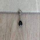 Silver Black Vintage Belly Button Piercing (14G | 10mm | Surgical Steel)