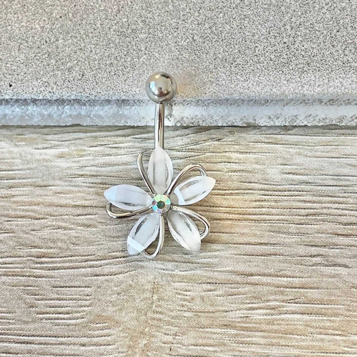 Hibiscus Flower Belly Button Ring (14G |10mm | Surgical Steel | Silver, Gold, or Rose Gold)