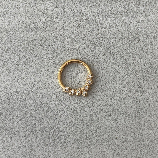 Cute Gold Daith Earring (16G, 8mm or 10mm, Surgical Steel)