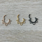Rose Gold Daith Earring (16G | 8mm | Surgical Steel | Rose Gold, Gold, Black, or Silver)