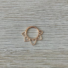 Rose Gold Daith Earring (16G | 8mm | Surgical Steel | Rose Gold, Gold, Black, or Silver)