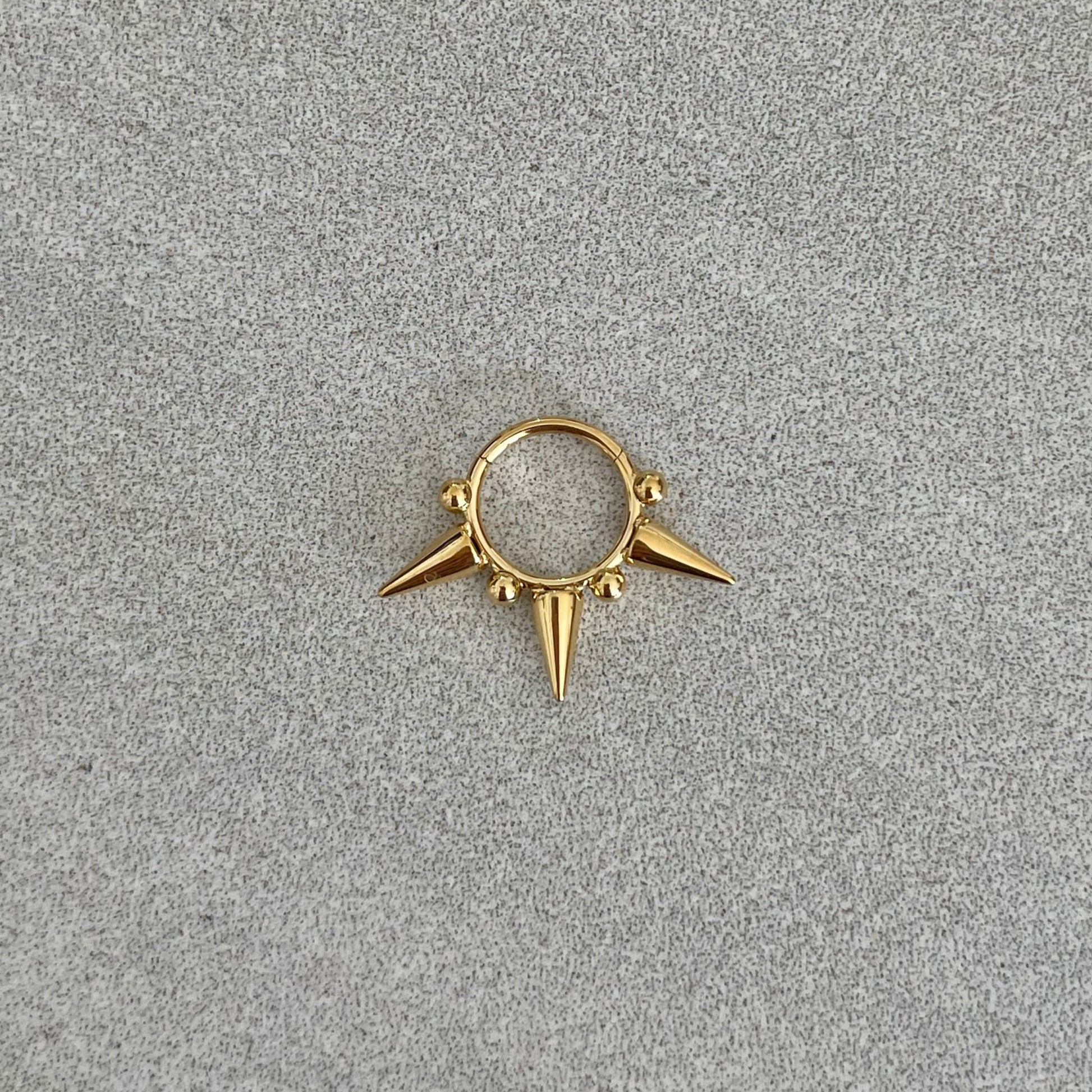 Gold Spike Daith Earring (16G or 18G | 8mm or 10mm | Surgical Steel | Gold, Silver or Black)