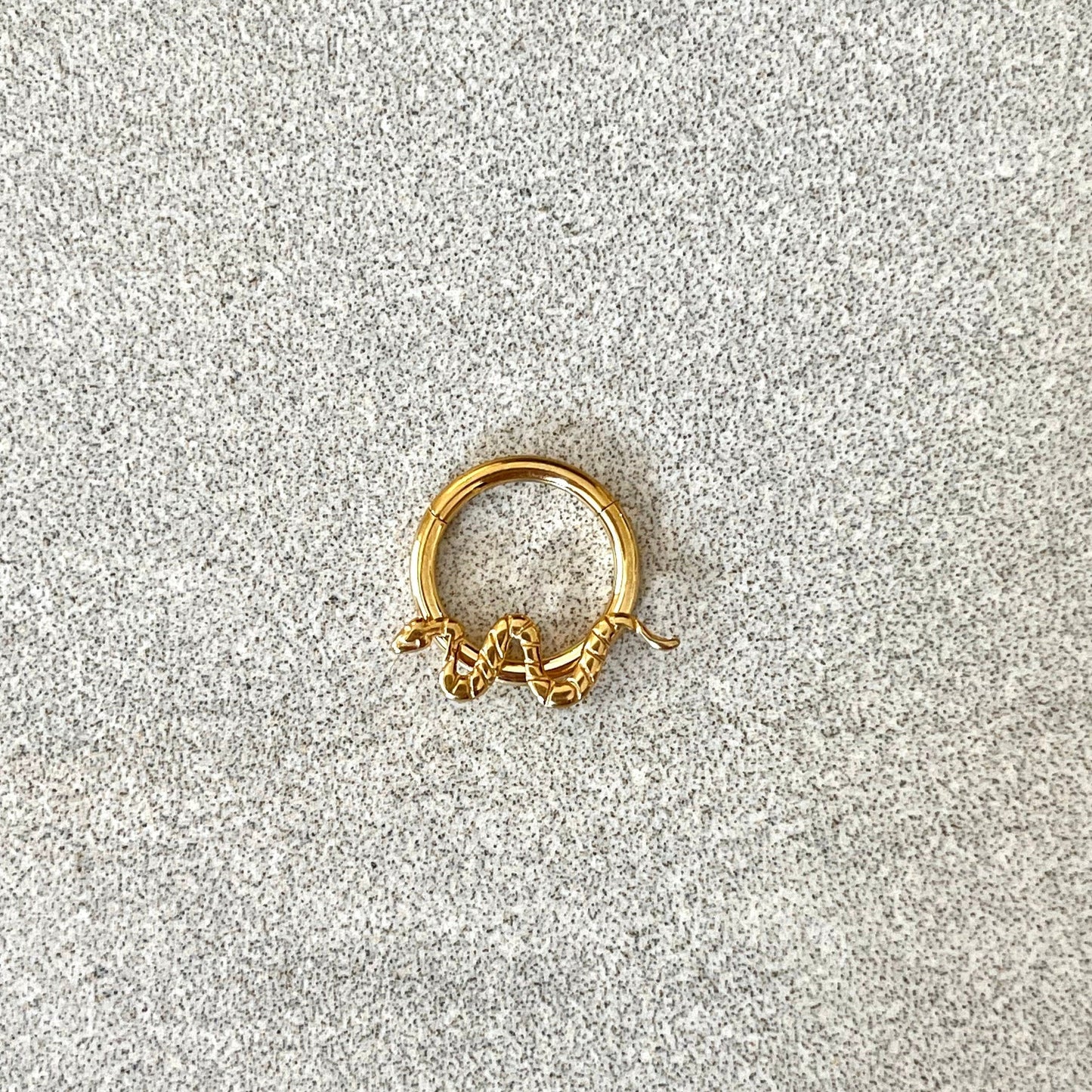 Gold Snake Septum Jewelry (16G, 8mm or 10mm, Implant-Grade Titanium)