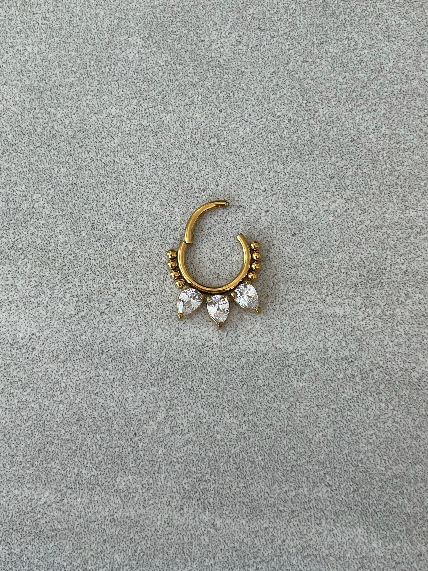 Gothic Gold Septum Piercing (16G | 8mm | Surgical Steel | Gold, Rose Gold, Black, or Silver)