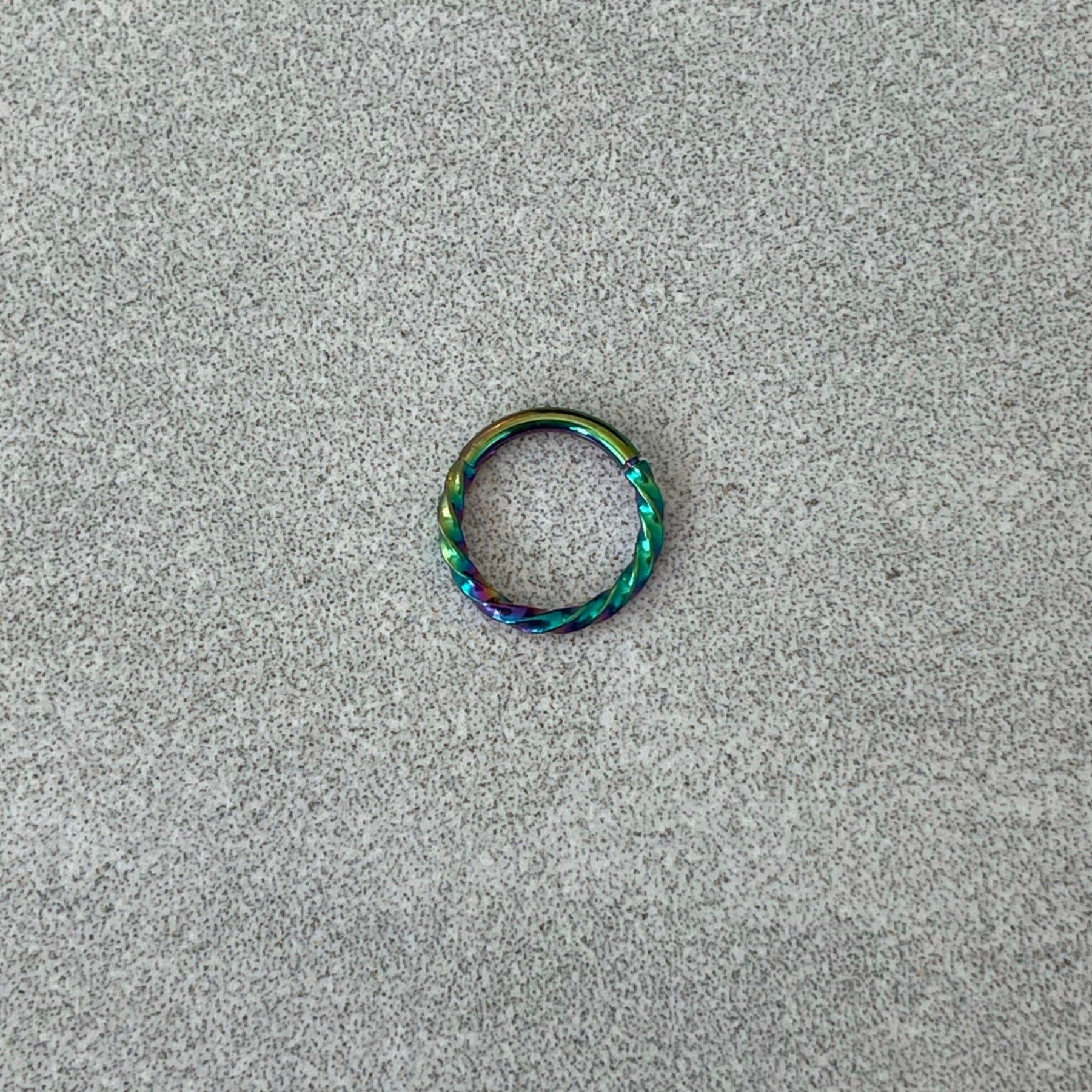Rainbow Septum Piercing (16G | 8mm | Surgical Steel | Rainbow, Black, Silver, Gold, or Rose Gold)