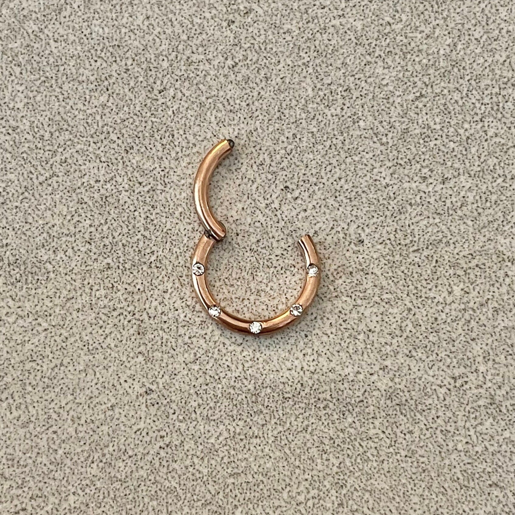 Minimalist Rose Gold Septum Piercing (16G | 8mm or 10mm | Surgical Steel | Rose Gold, Silver, Gold, Black or Rainbow)