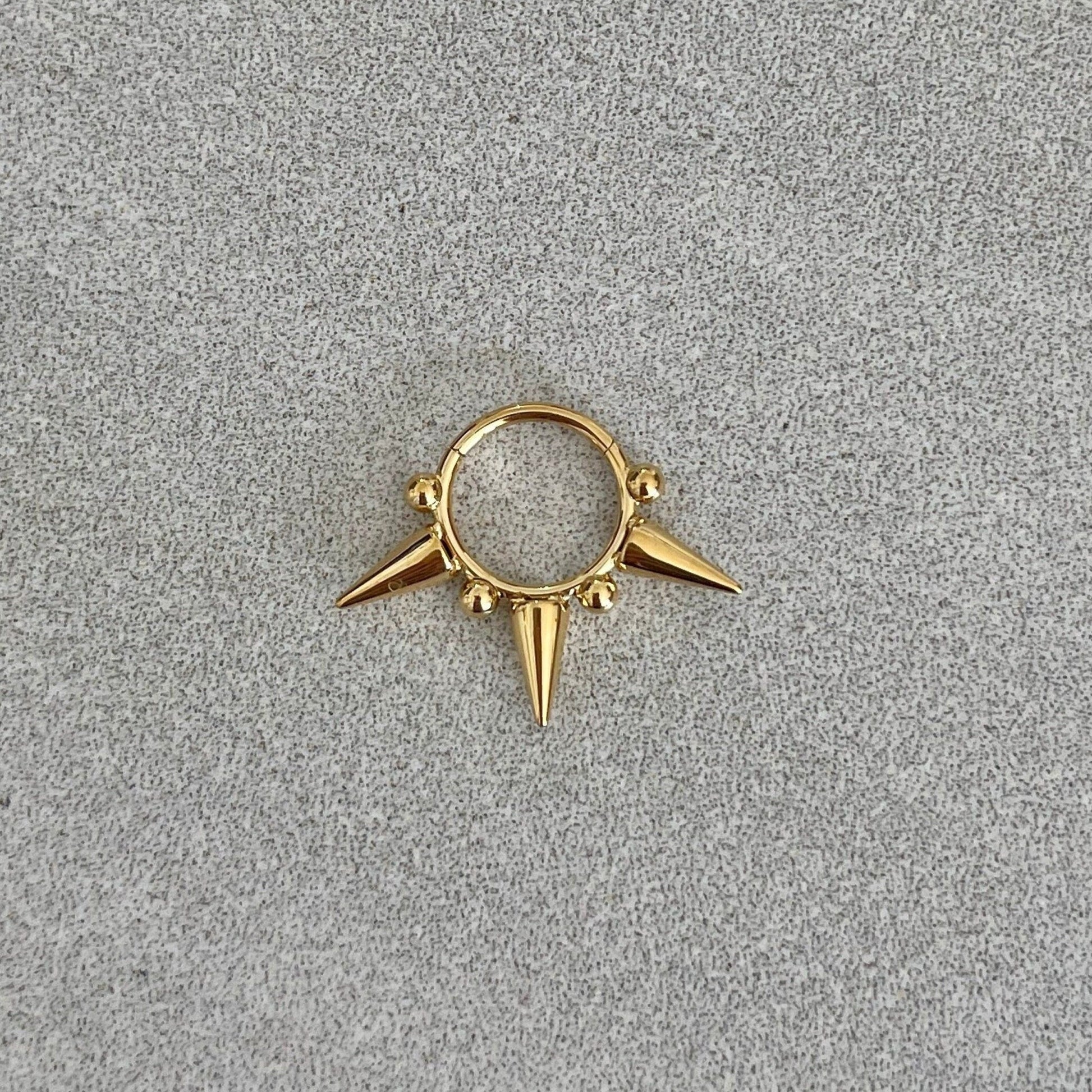 Spike Septum Piercing (16G or 18G | 8mm or 10mm | Surgical Steel | Gold, Black or Silver)