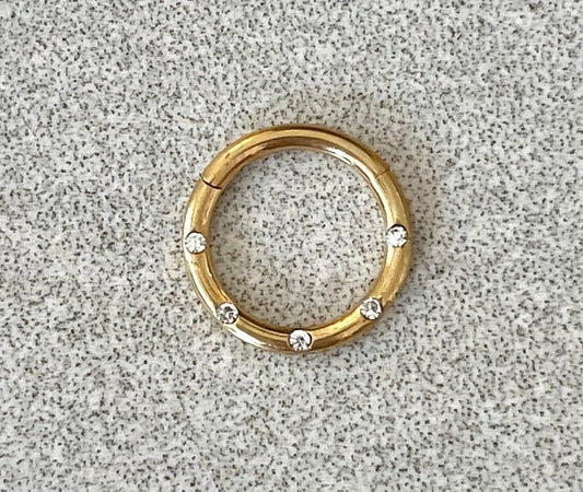Minimalist Gold Septum Piercing (16G | 8mm or 10mm | Surgical Steel | Gold, Rainbow, Rose Gold, Silver or Black)