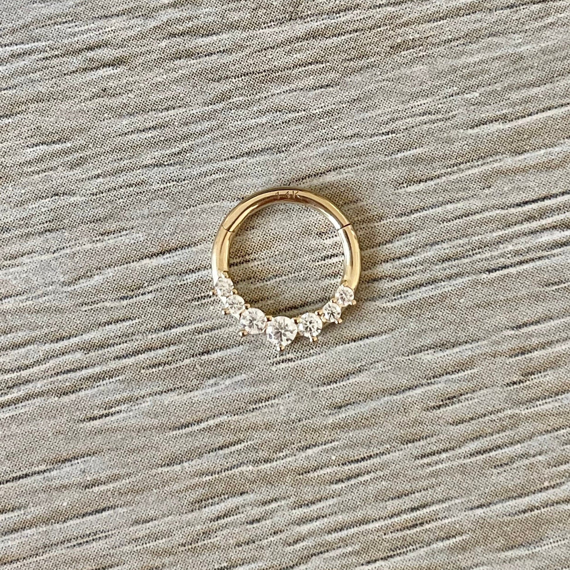 Solid Gold Septum Ring (16G | 8mm or 10mm | 14k Solid Gold | Yellow Gold or White Gold)