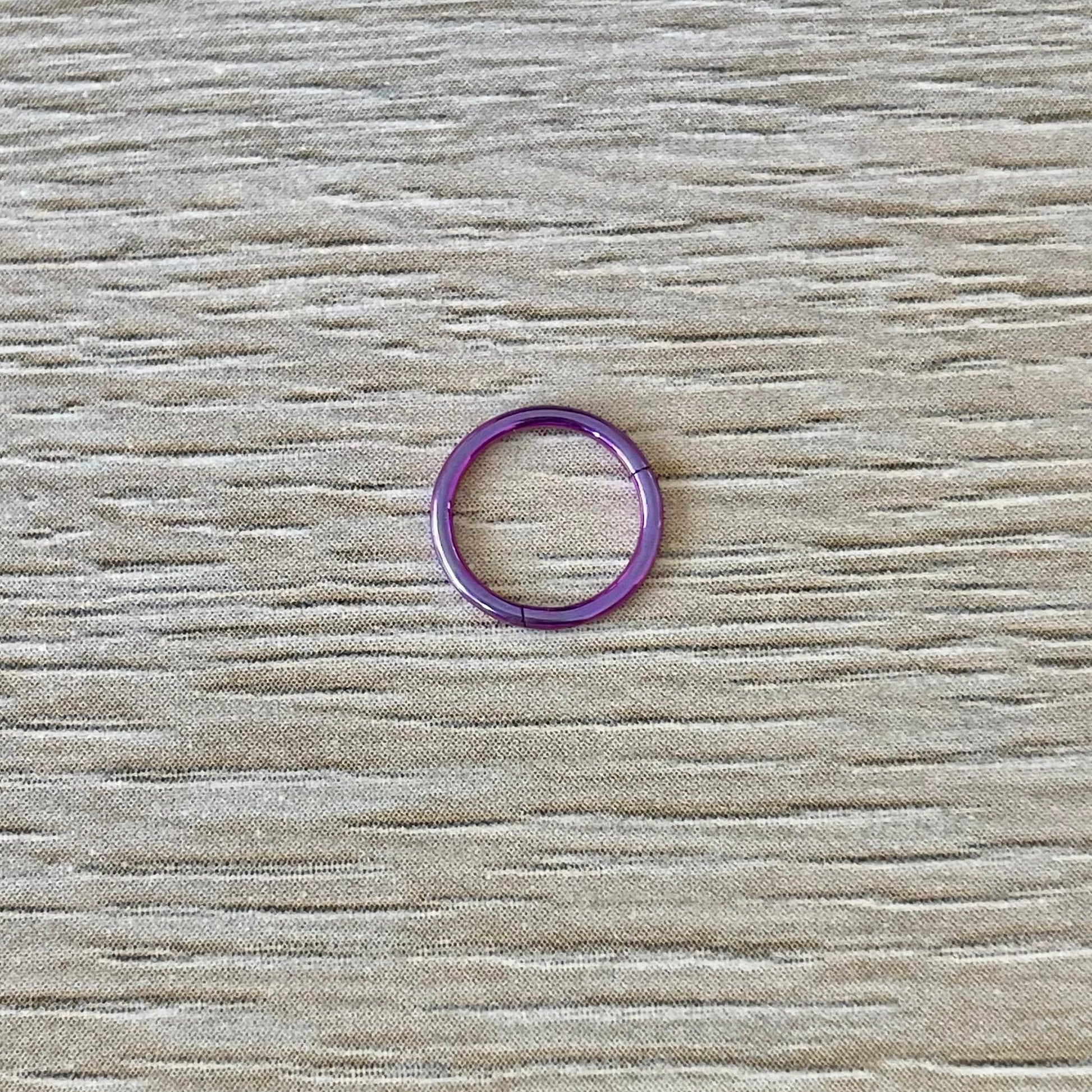 Purple Titanium Clicker Piercing (18G or 20G | 8mm | Titanium | Purple)