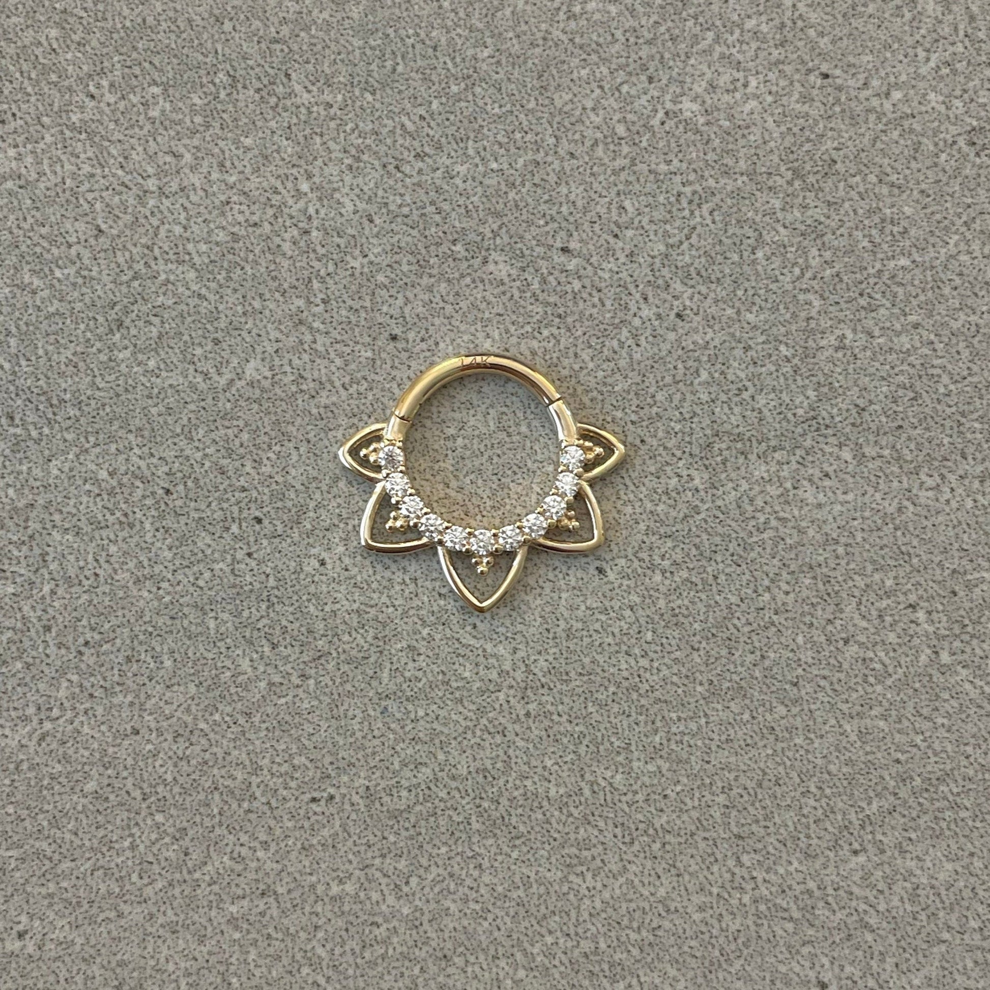 Solid White Gold Septum Piercing (16G | 8mm or 10mm | 14k Solid Gold | Yellow or White Gold)