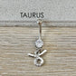 Silver Taurus Belly Button Ring (14G | 10mm | Surgical Steel)