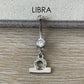 Silver Libra Belly Button Ring (14G | 10mm | Surgical Steel)