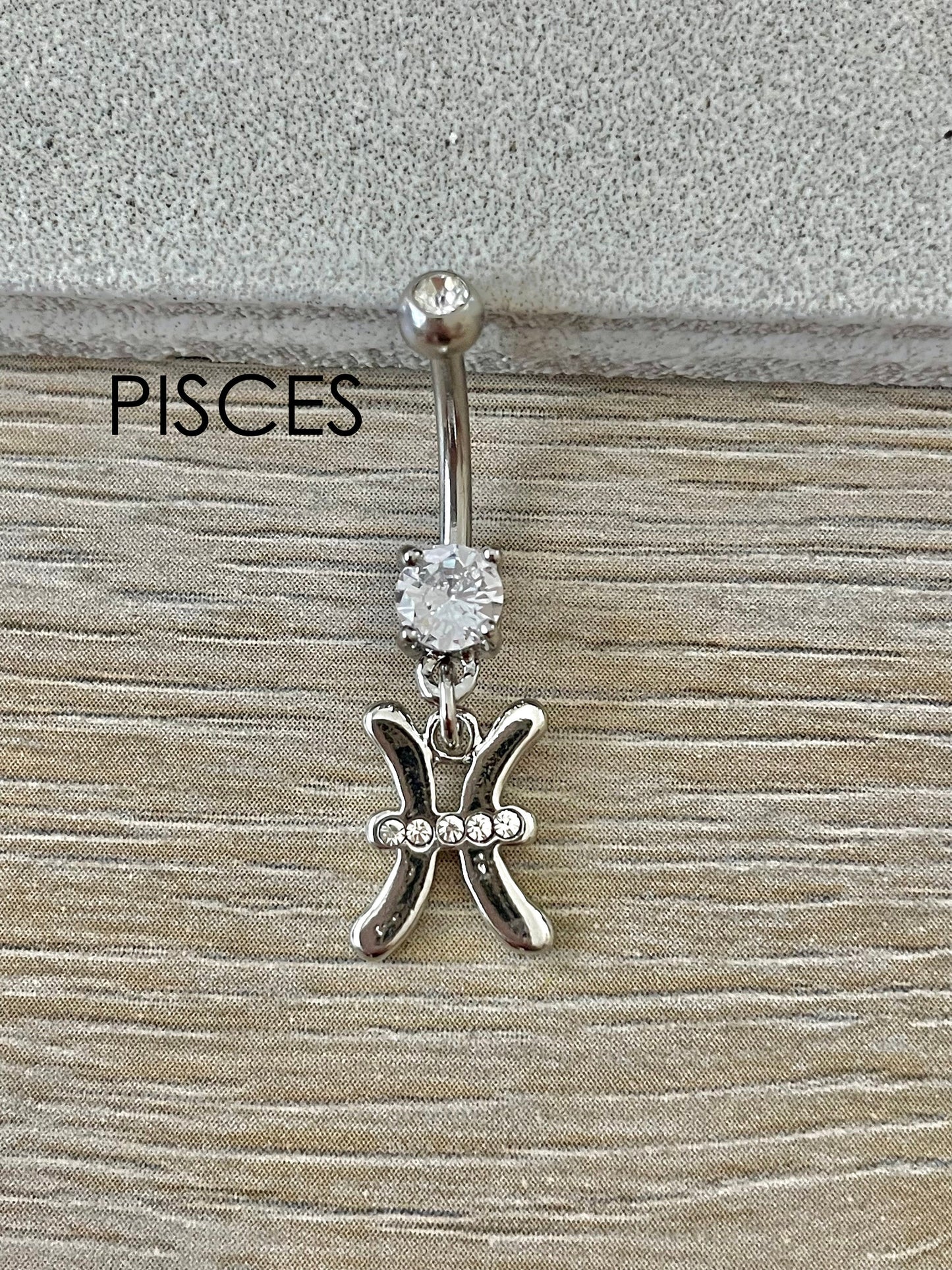Silver Aquarius Belly Button Ring (14G | 10mm | Surgical Steel)