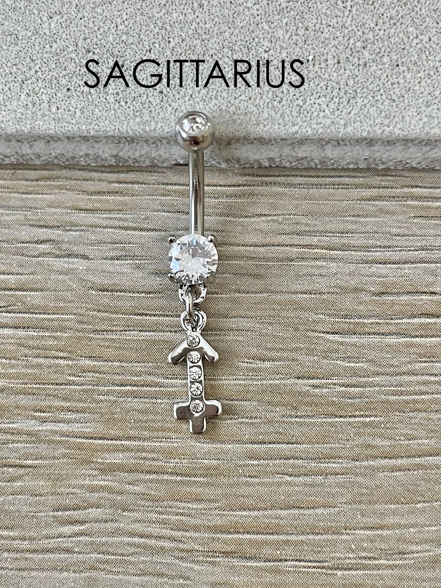Silver Gemini Belly Button Ring (14G | 10mm | Surgical Steel)