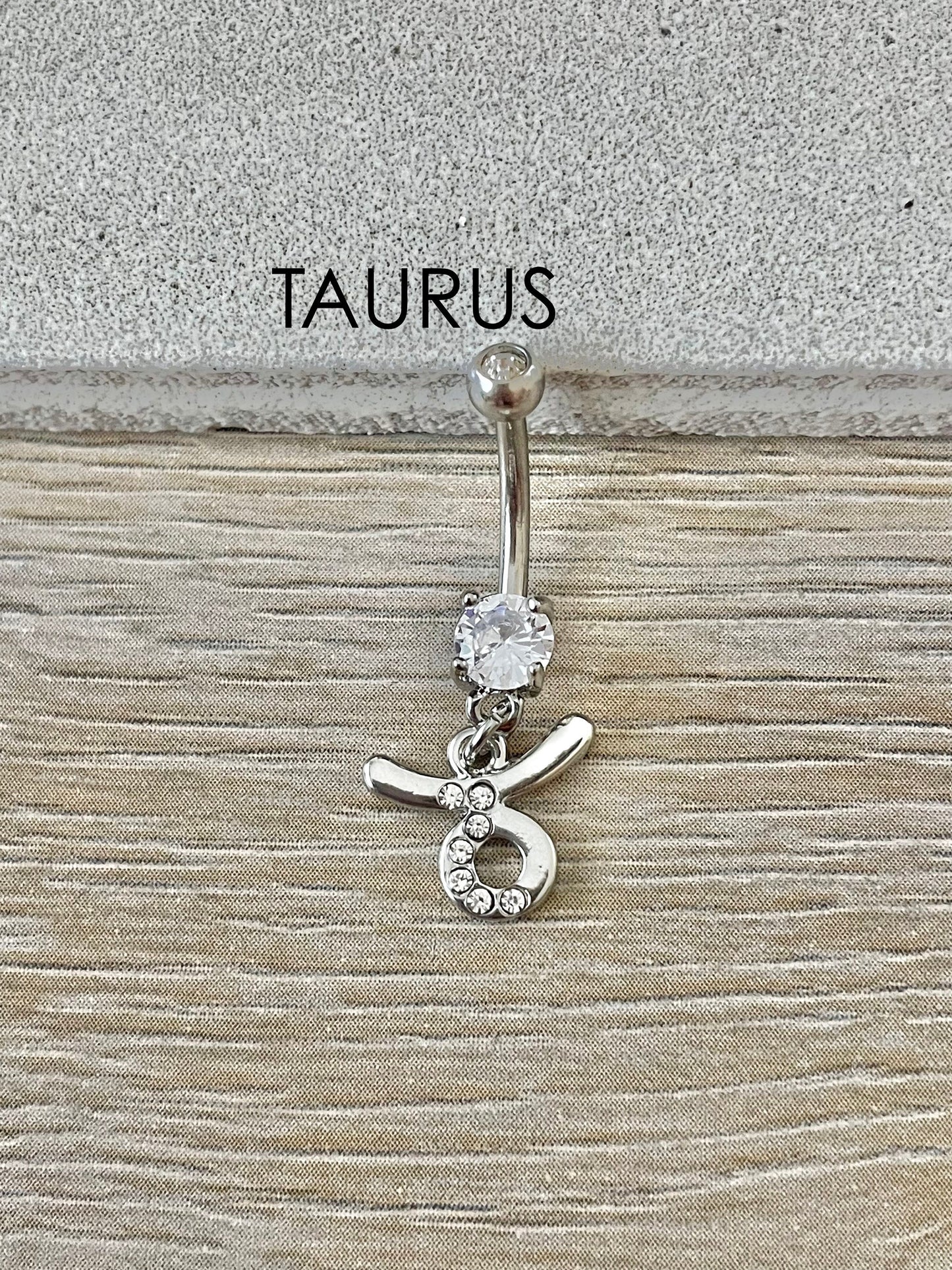 Silver Aquarius Belly Button Ring (14G | 10mm | Surgical Steel)