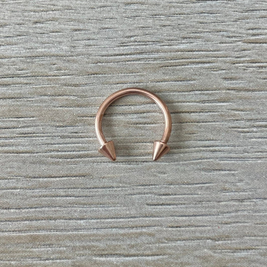 Horseshoe Septum Ring (16G | 8mm or 10mm | Surgical Steel | Rose Gold)