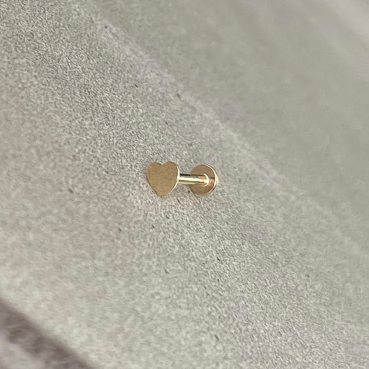 Solid Gold Flat Back Piercing (16G or 18G | 8mm | 14k Solid Gold | White or Yellow Gold)