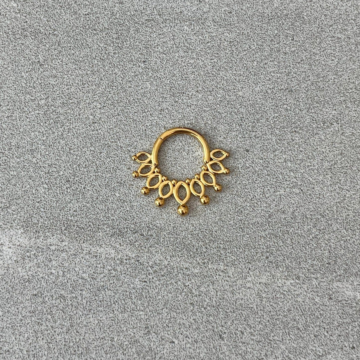 Gold Sunburst Daith Earring (16G | 8mm | Surgical Steel | Gold, Rose Gold, or Black)