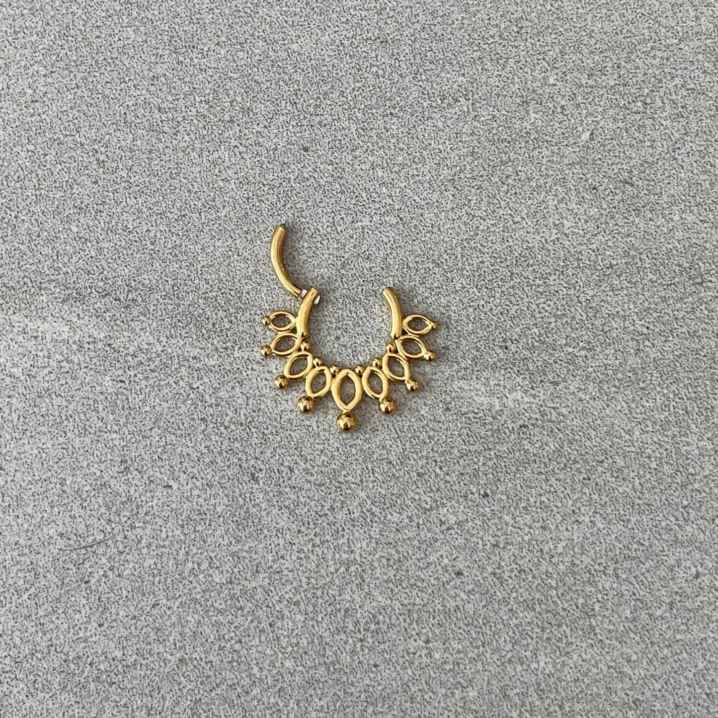 Gold Sunburst Daith Earring (16G | 8mm | Surgical Steel | Gold, Rose Gold, or Black)