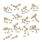 Zodiac Constellation Flat Back Stud (16G or 18G | 8mm Bar | 14k Gold Plated)