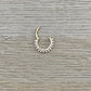 Solid Gold CZ Septum Piercing (16G | 8mm or 10mm | 14k Solid Gold | White or Yellow Gold)