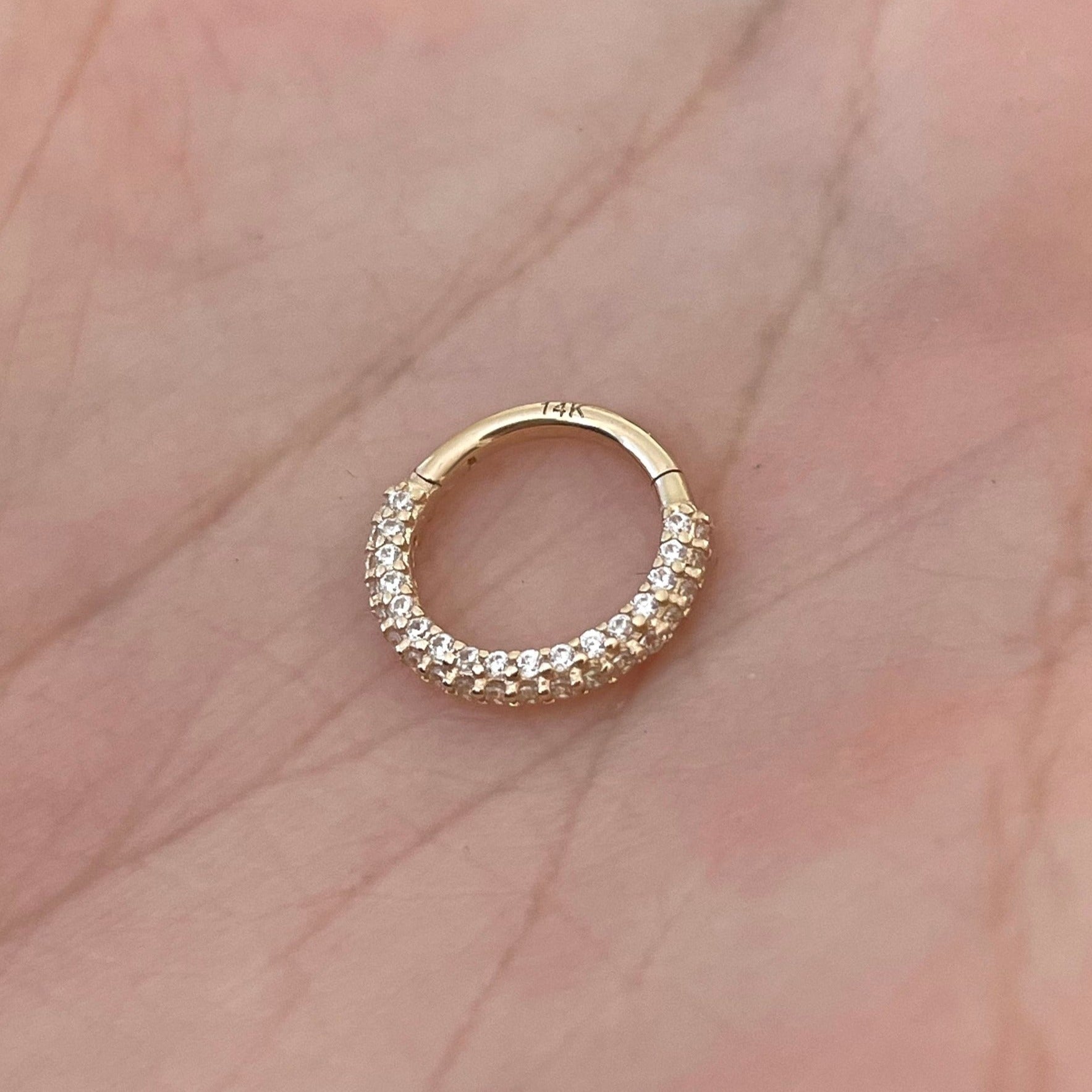 Solid White Gold Septum Piercing (16G | 8mm or 10mm | 14k Solid Gold | White or Yellow Gold)