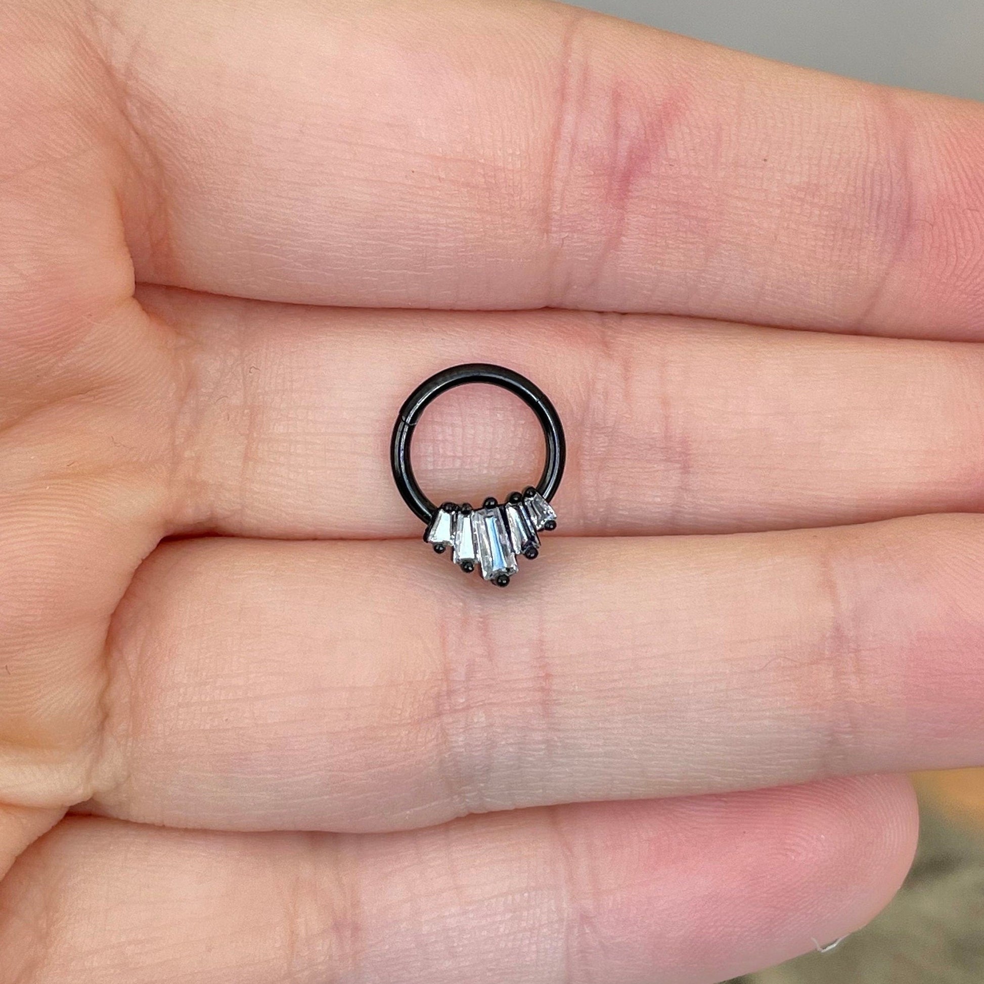 Black Septum Ring (16G | 8mm or 10mm | Surgical Steel | Gold, Black or Silver)
