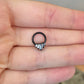 Black Septum Ring (16G | 8mm or 10mm | Surgical Steel | Gold, Black or Silver)
