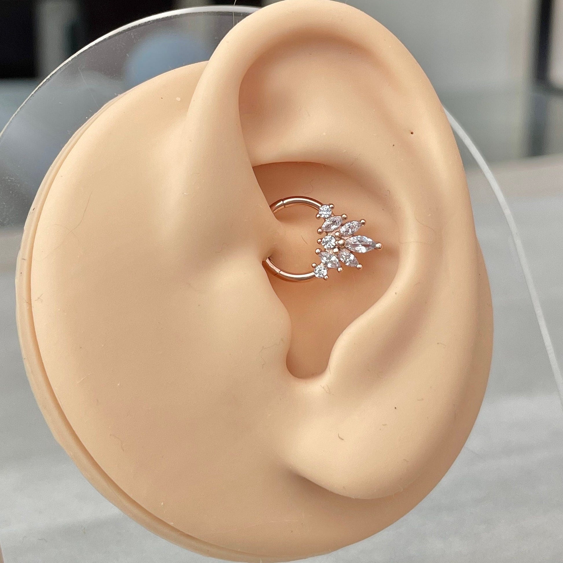 Cute Rose Gold Daith Earring (16G | 8mm or 10mm | Surgical Steel | Gold, Rose Gold, or Silver)