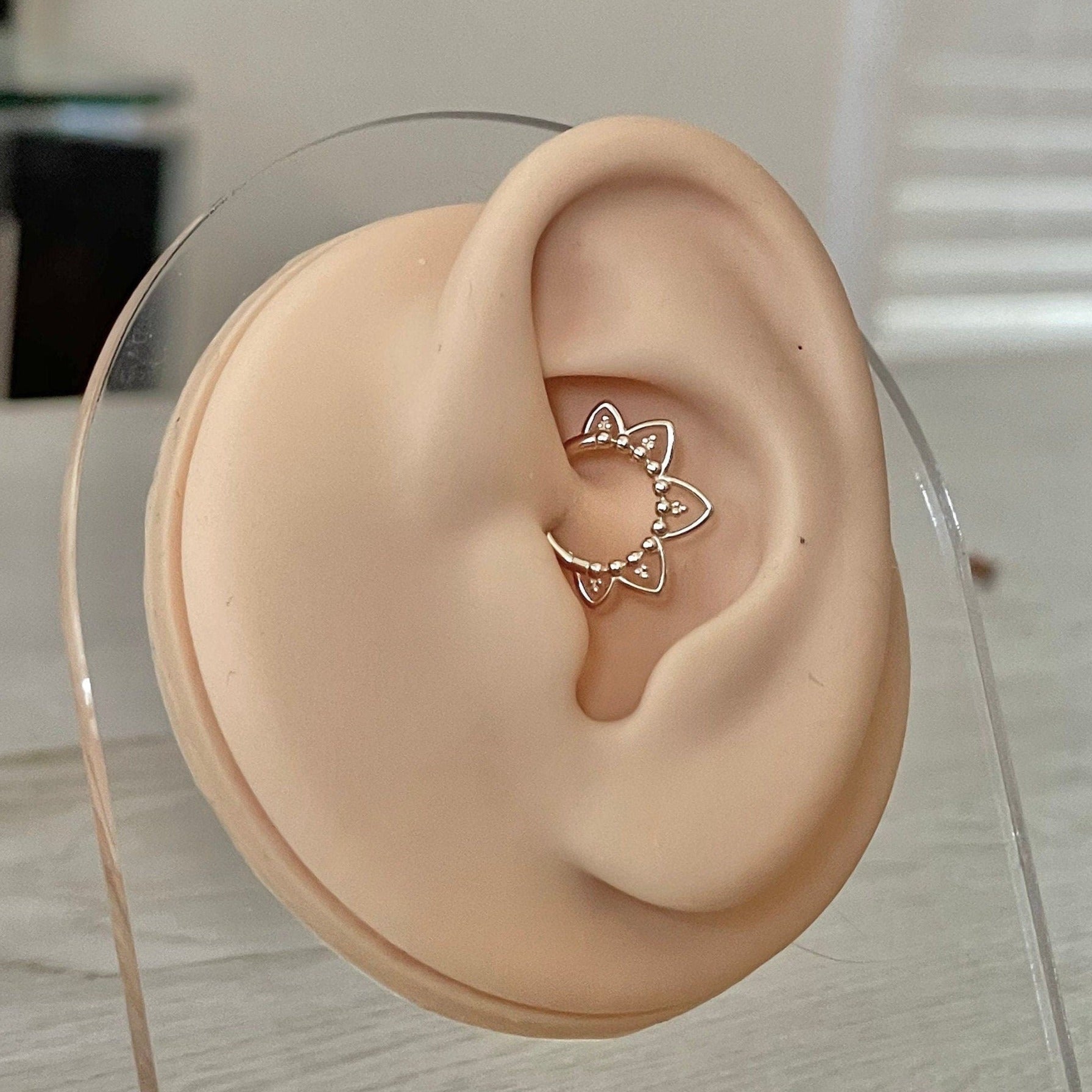 Solid Gold Daith Earring Jewelry (16G, 8mm, 14k Solid White or Yellow Gold)