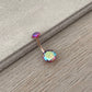 Rose Gold Internally Threaded Aurora Belly Button Ring (14G | 10mm | Surgical Steel | Rose Gold, Gold or Silver Metal Options)