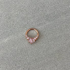 Rose Gold & Pink Septum Ring (16G | 8mm or 10mm | Surgical Steel | Silver w/Clear CZs, Gold w/Black CZs, and Rose Gold w/Pink CZs)