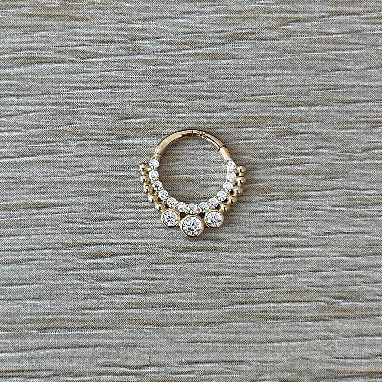 Solid White Gold Septum Piercing (16G | 8mm | 14k Solid Gold | Yellow or White Gold)