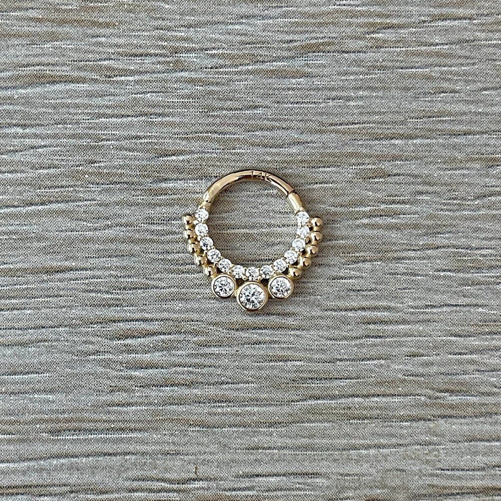 Solid White Gold Septum Piercing (16G | 8mm | 14k Solid Gold | Yellow or White Gold)