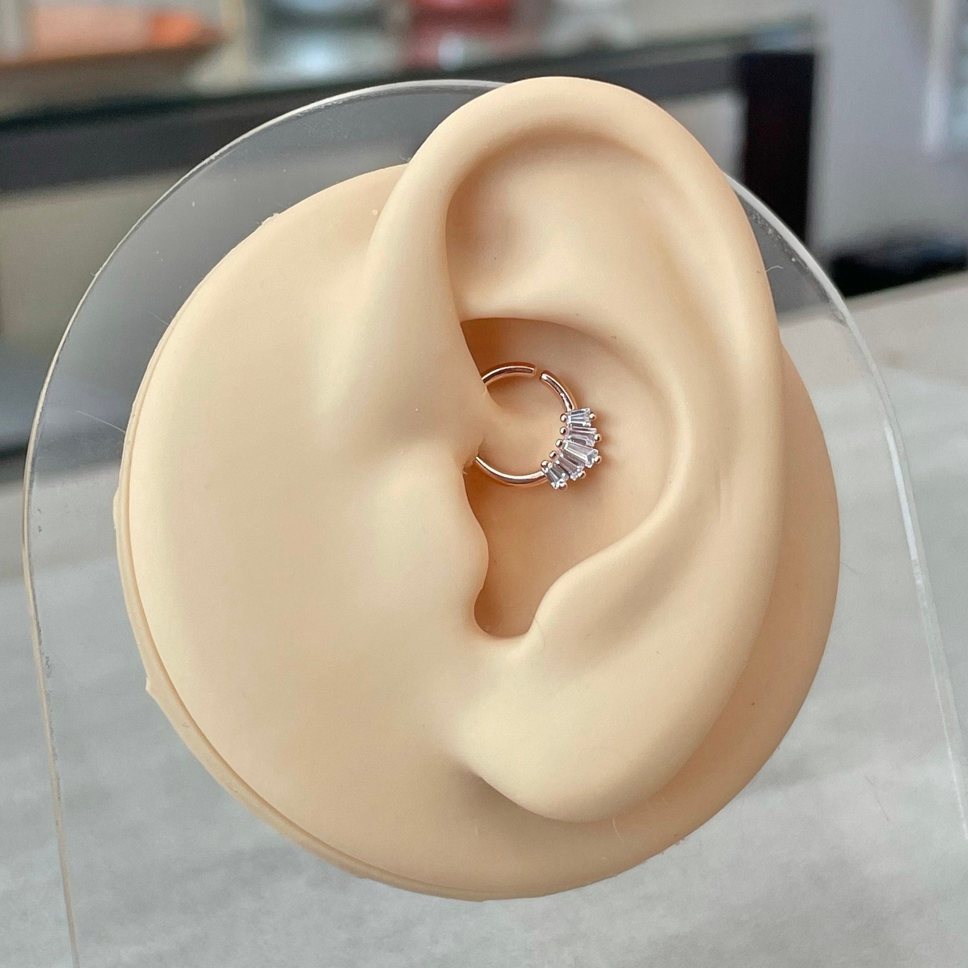 Bendable Rose Gold Daith Earring (16G | 8mm or 10mm | Metal Plating | Gold, Rose Gold, or Silver)