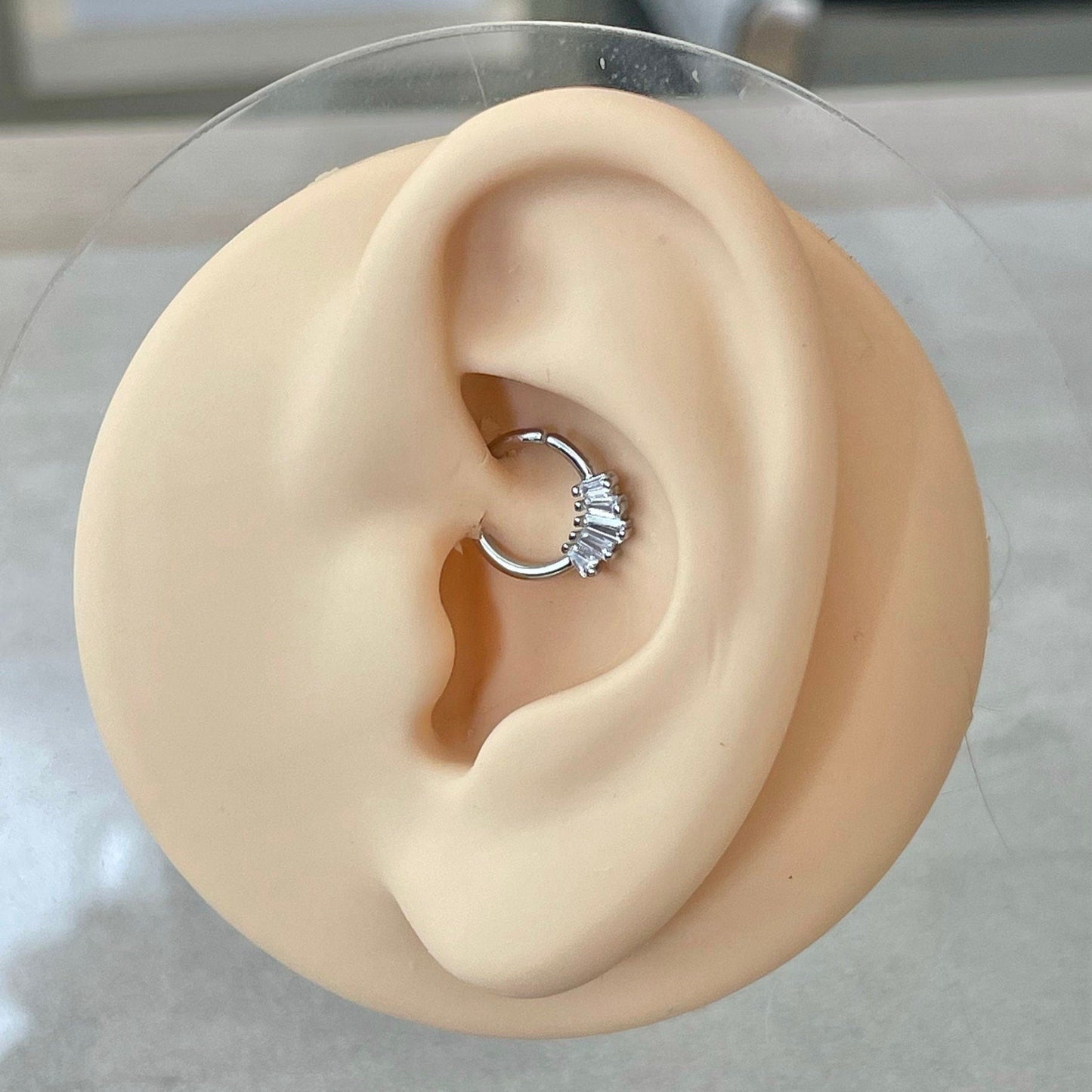 Bendable Silver Daith Earring (16G | 8mm or 10mm | Gold or Platinum Plated | Silver, Rose Gold, or Gold)