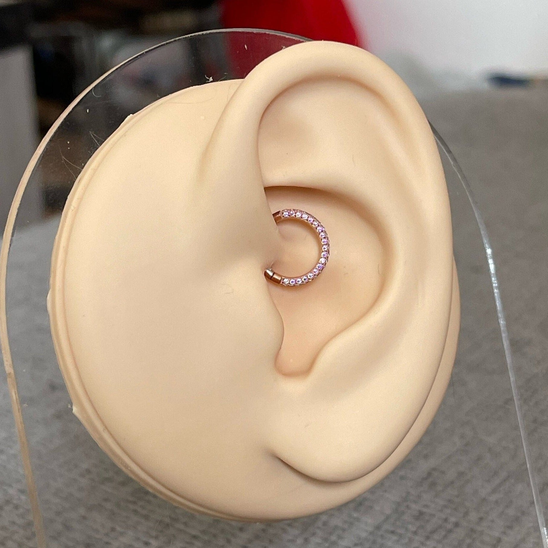 Rose Gold Color-Shifting Daith Earring (16G | 8mm or 10mm | Titanium)