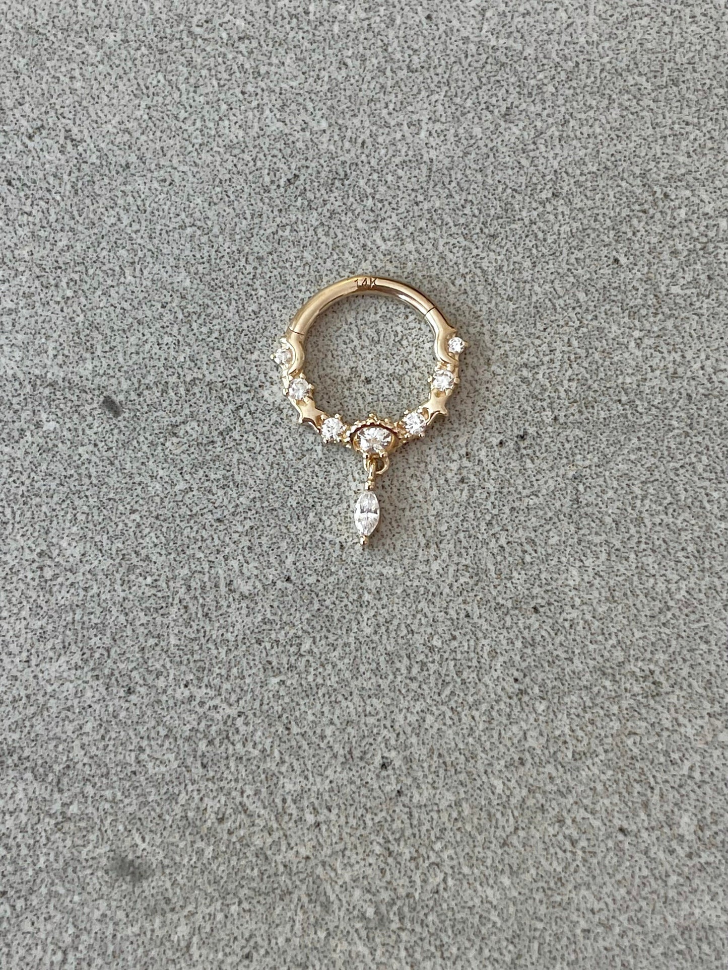 Celestial Solid Gold Septum Ring (16G | 8mm or 10mm | 14k Solid Gold | Yellow Gold or White Gold)