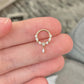 White Gold Dangly Septum Piercing (16G | 8mm or 10mm | 14k Solid Gold | Yellow or White Gold)
