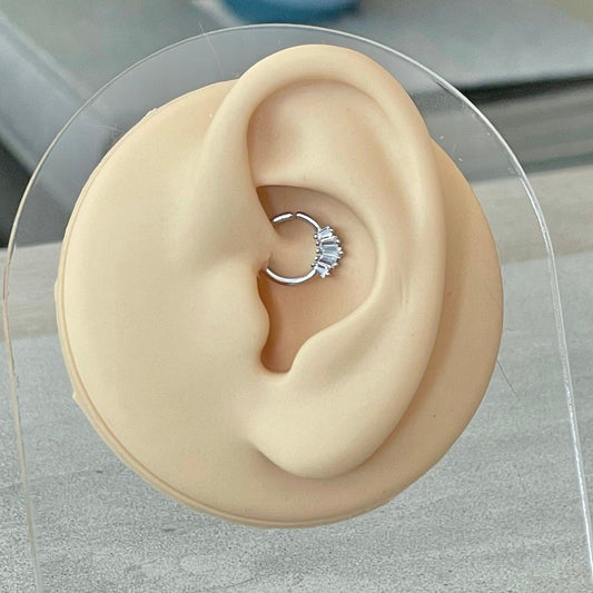 Bendable Silver Daith Earring (16G | 8mm or 10mm | Gold or Platinum Plated | Silver, Rose Gold, or Gold)