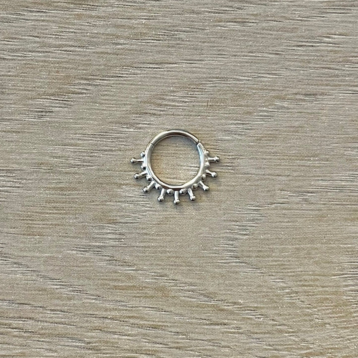 Silver Sunburst Daith Earring (16G | 8mm or 10mm | Surgical Steel | Gold, Silver, or Black)