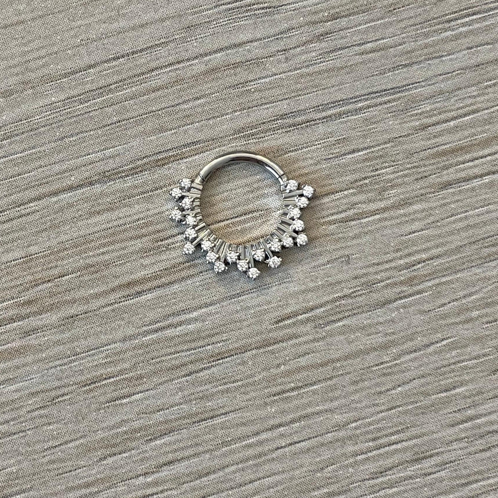 Gold Sunburst Daith Earring (16G | 8mm or 10mm | Surgical Steel | Gold or Silver)