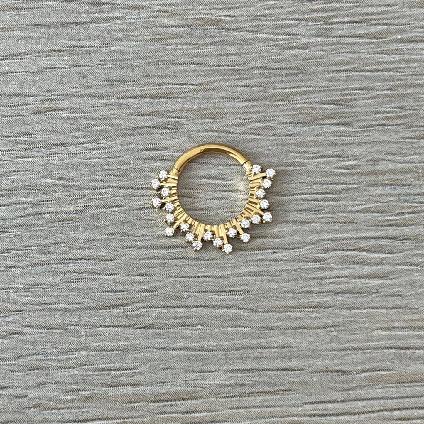Gold Sunburst Daith Earring (16G | 8mm or 10mm | Surgical Steel | Gold or Silver)